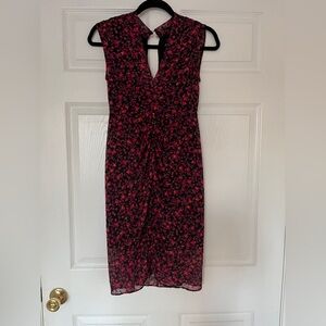 Floral Black and Pink Coctail Dress AllSains XXS